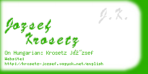 jozsef krosetz business card